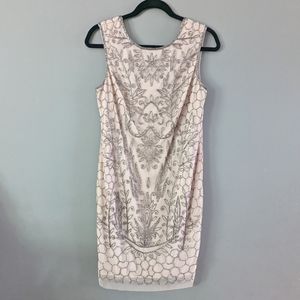 Adrianna Papell Elegant Beaded Shift Dress Sz 6